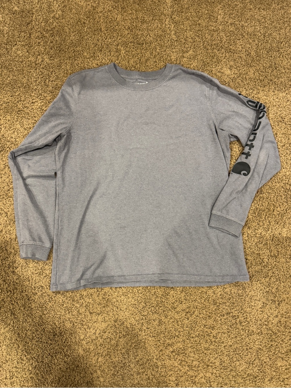 Women’s Loose Fit Long Sleeve Carhartt Grey/Blue T-shirt—Large